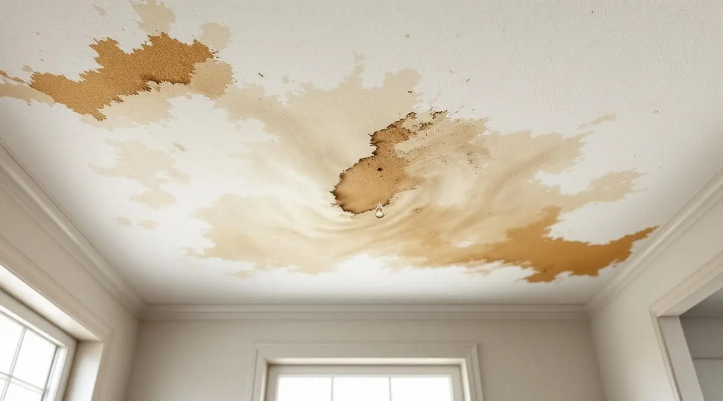 Asx Restoration technician inspecting a water-damaged drywall ceiling in a Scottsdale home using thermal imaging.