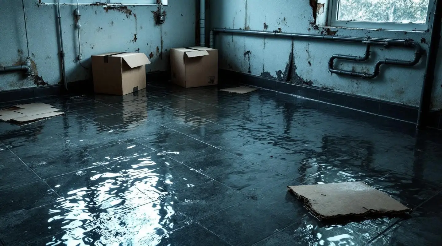A technician using water extraction pumps in a flooded Scottsdale basement, restoring safety with professional equipment.